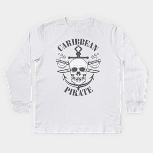 Caribbean pirate Kids Long Sleeve T-Shirt